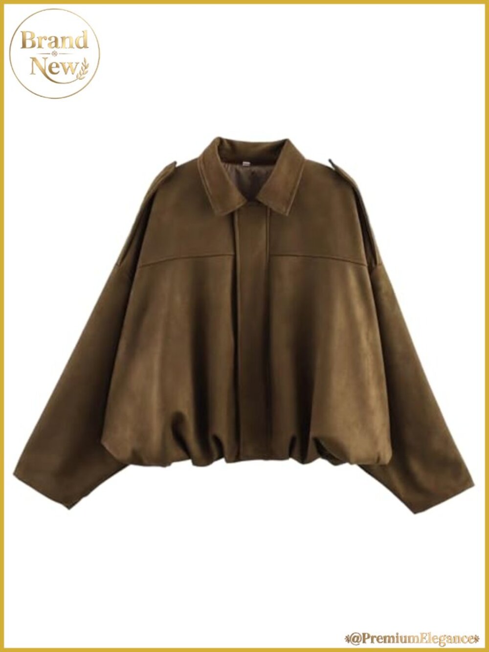 Faux Suede Bomber Jacket Womens Oversized Streetwear Pilot Coat
